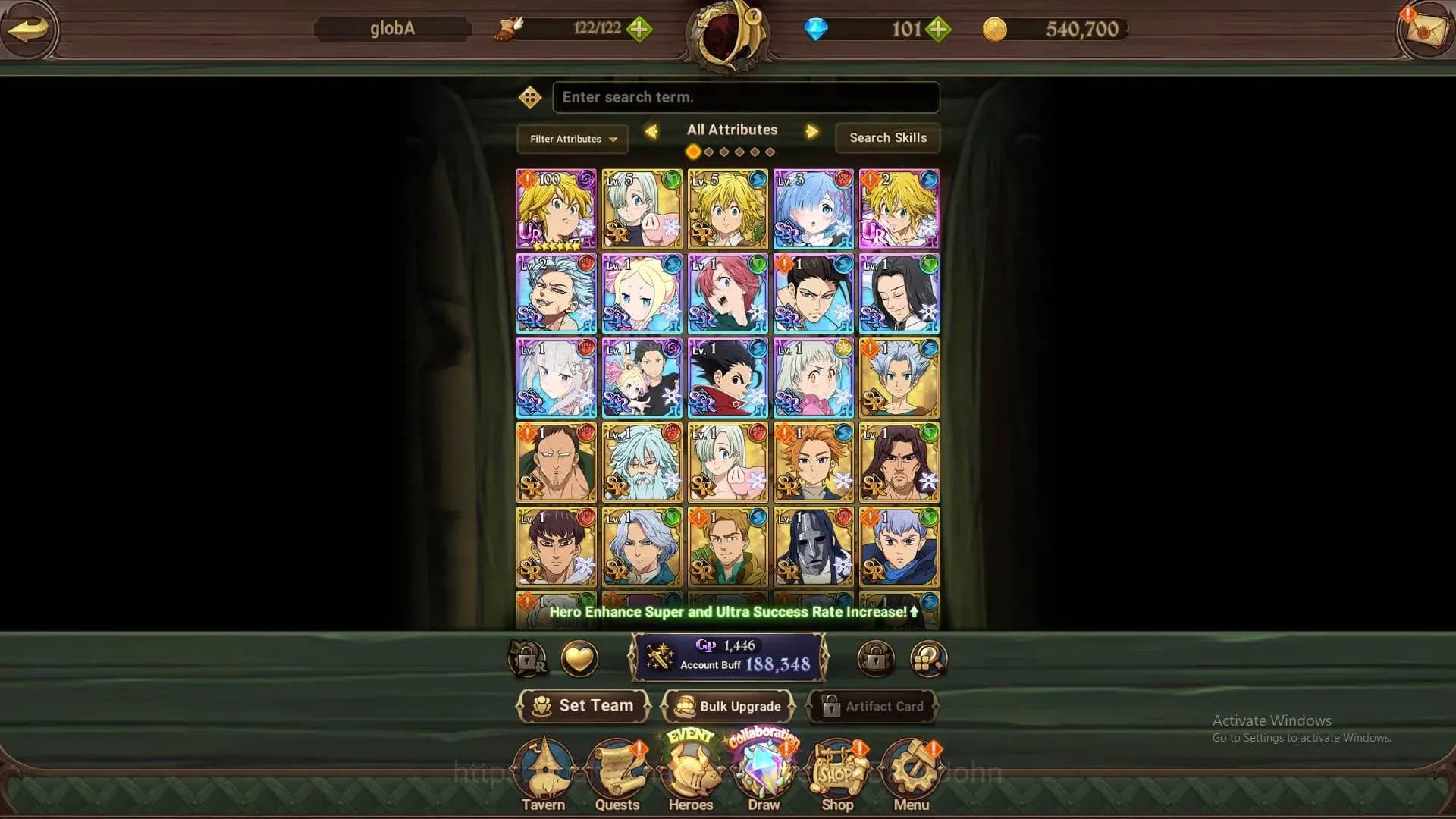 The Seven Deadly Sins: Grand Cross Accounts GLOBAL | 188K CC | 4 Collab Re-Zero (Rem, Beatrice image 3