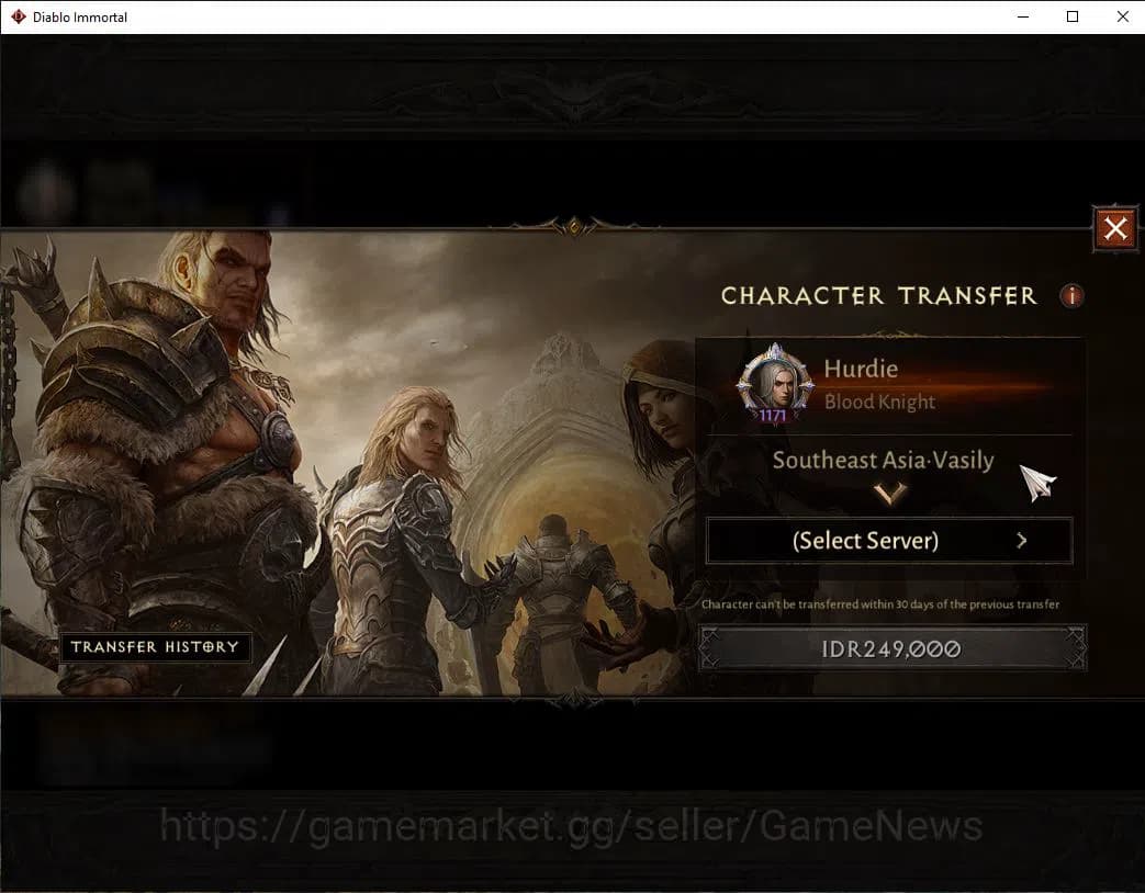Diablo Immortal Accounts SEA-Vasily|Lv60 (1171)|Blood Knight|49k Cr|Reso 92 image 1