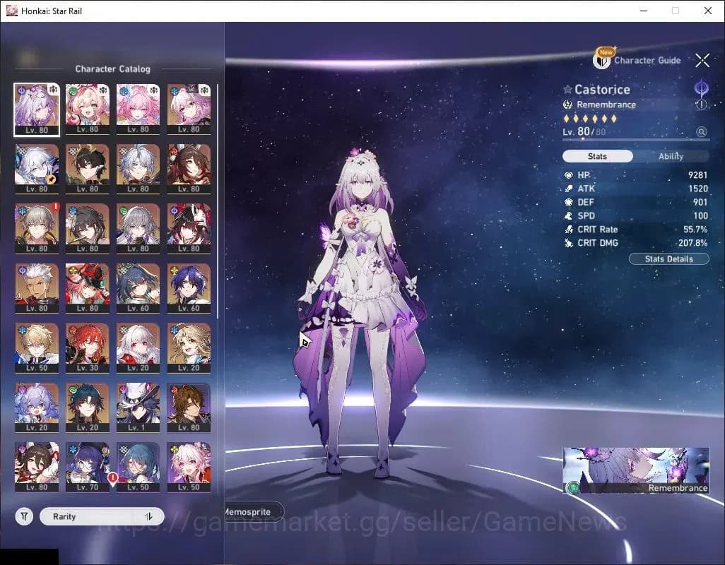 Honkai Star Rail Accounts Asia|TL 70|Casto Prem Team|16 Limited|[Castorice E image 4