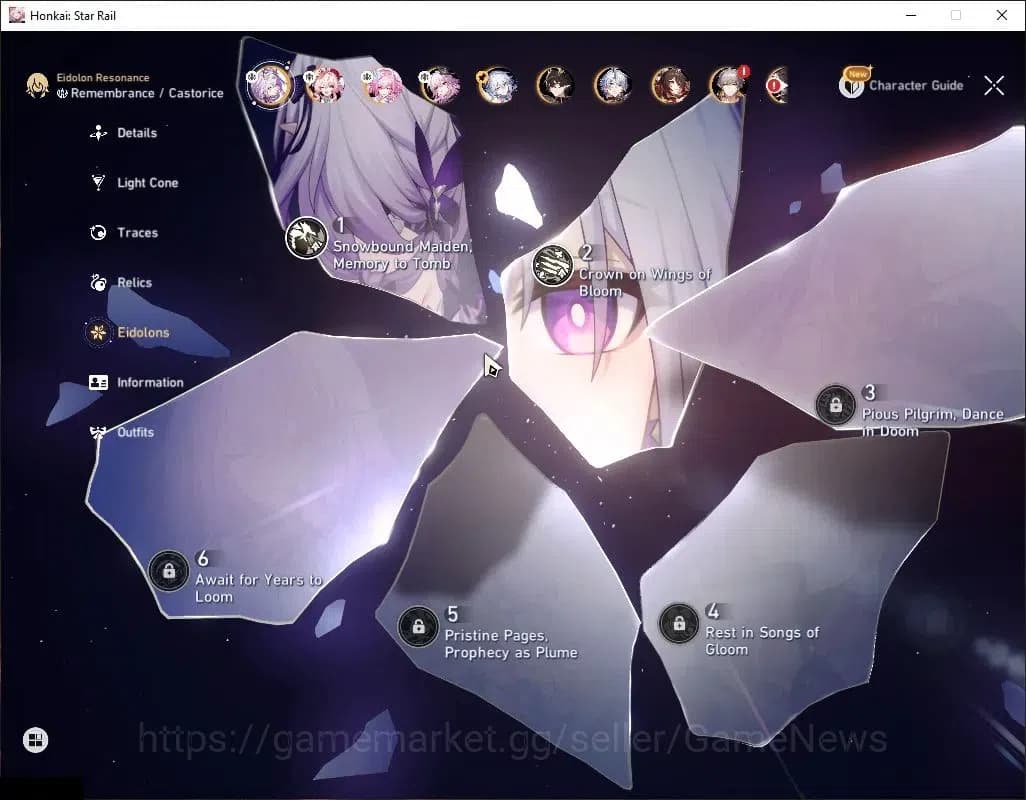 Honkai Star Rail Accounts Asia|TL 70|Casto Prem Team|16 Limited|[Castorice E image 5