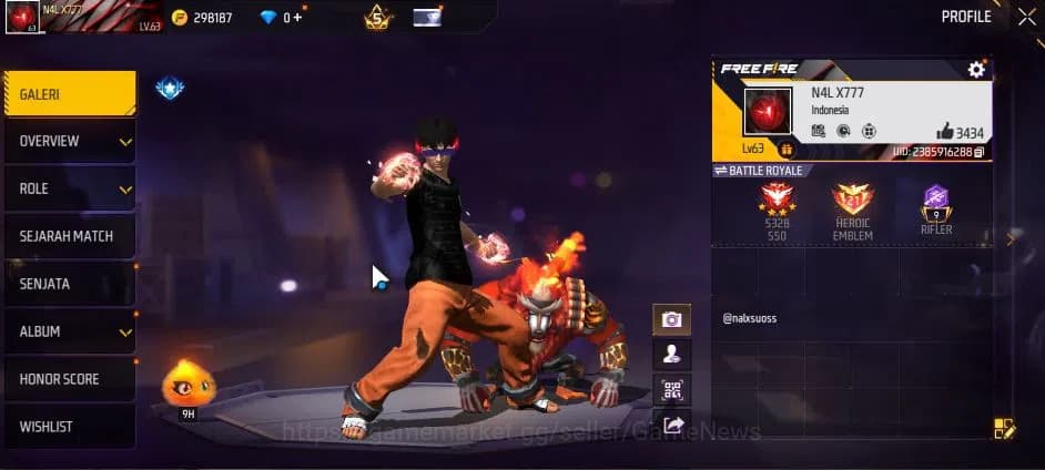 Free Fire Accounts Indonesia|M1887 Sterling Conqueror Lv7|XM8 Destiny image 2