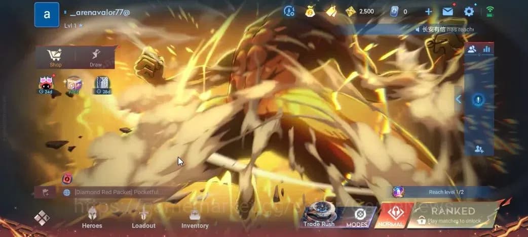 Honor of Kings Accounts Hero 7|Starter with Legend Skin Selection Chest(Di image 1