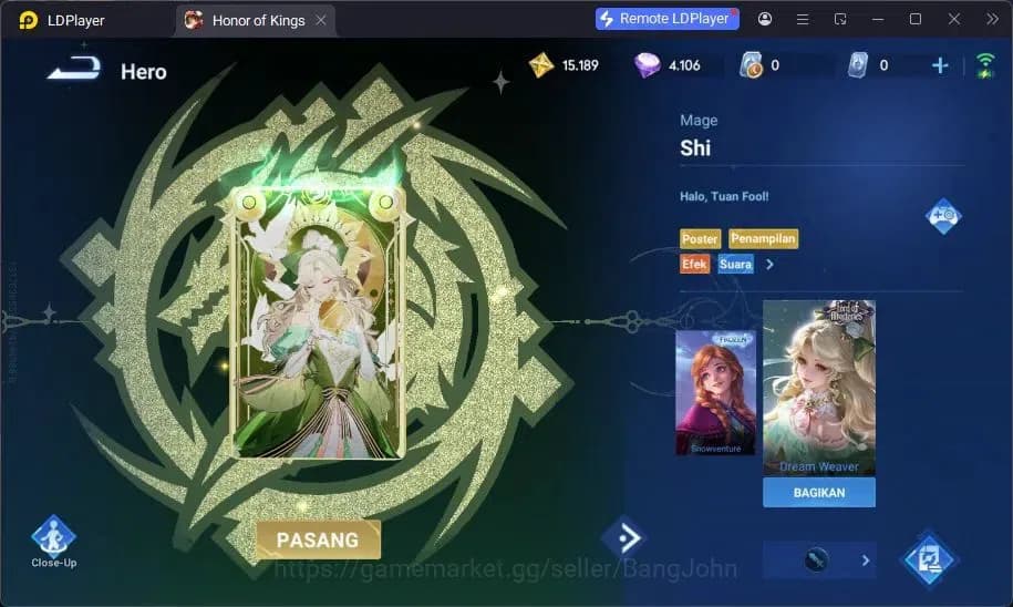 Honor of Kings Accounts Global | 49H 44S | Legend Musashi, Legend Lady Sun image 1