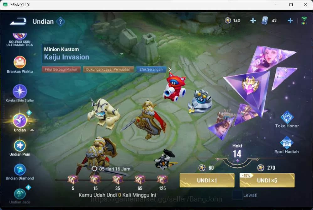 Honor of Kings Accounts GLOBAL | hero 81, skin 75,blessed mai shiranui, 22 image 9