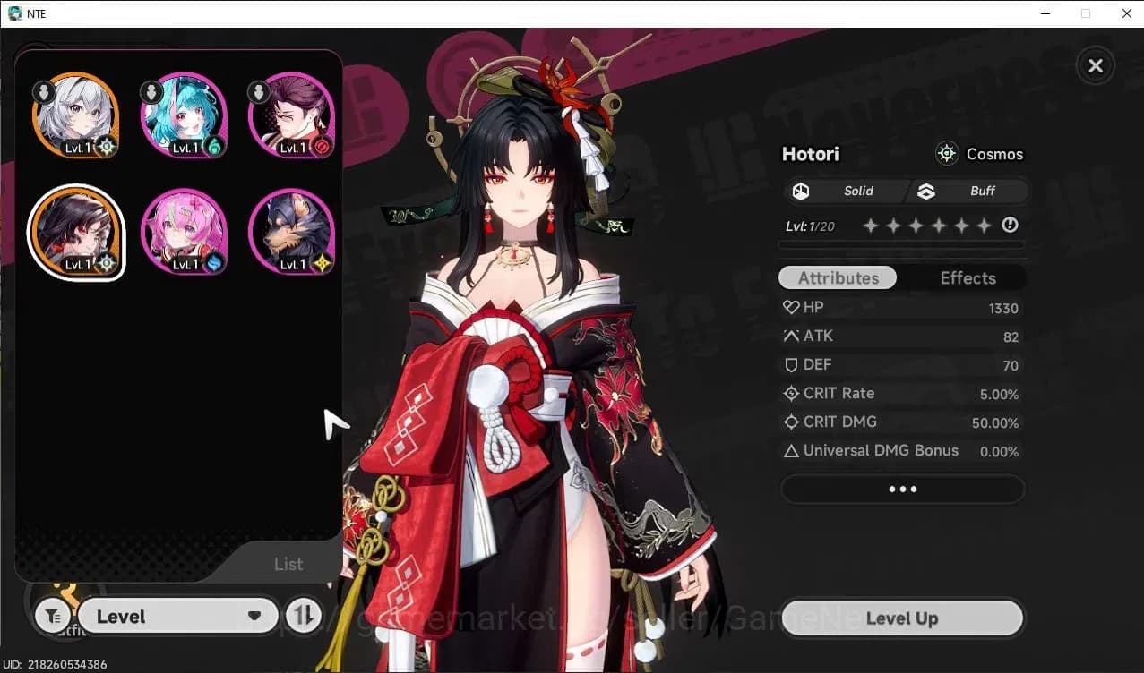 Neverness to Everness Accounts Global EU|HL 3| 1 SSR Limited Hotori +1 S-Class Ch image 1