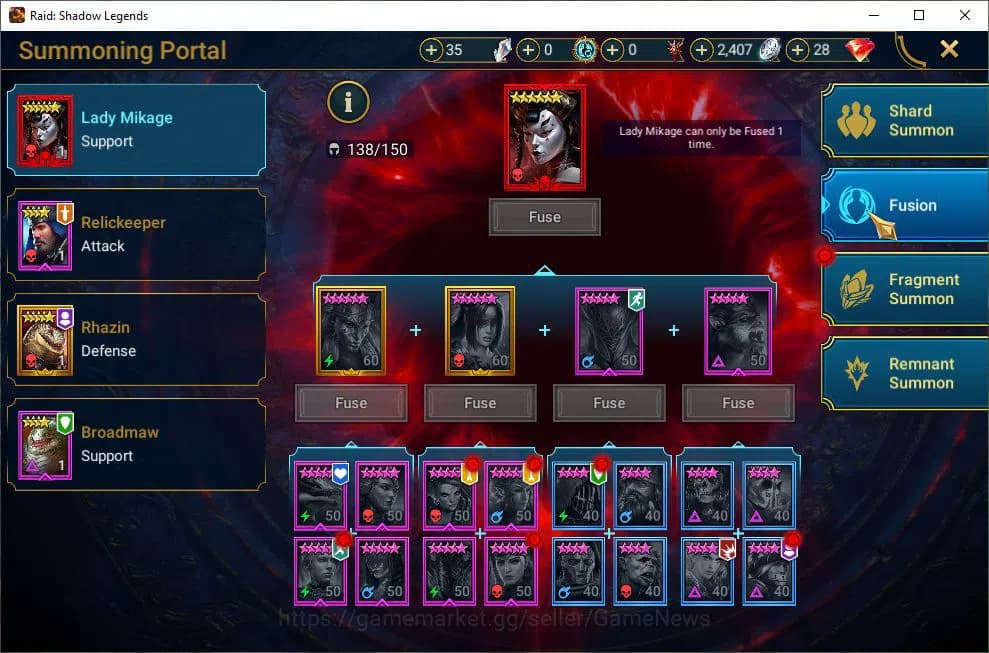 Raid: Shadow Legends Accounts Lv33 611K Power|2 Mythic(Galathir,Androc)|28 Legen image 11