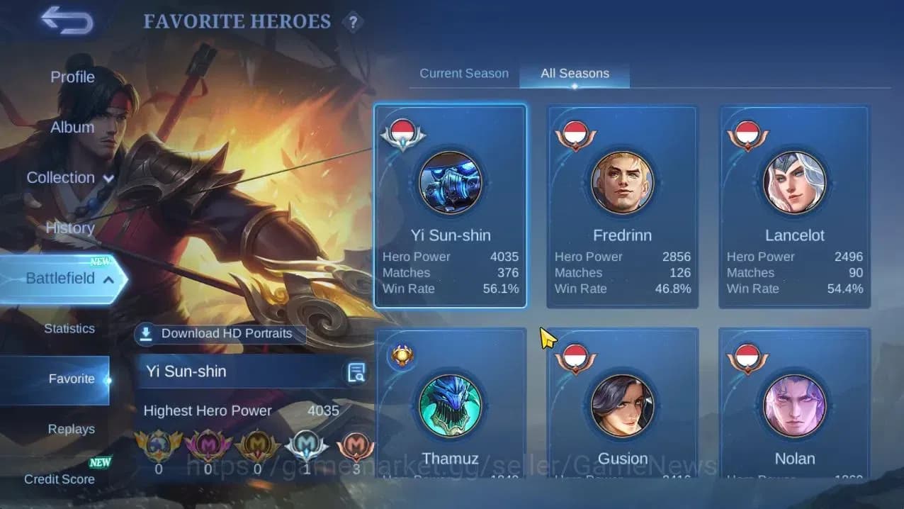Mobile Legends: Bang Bang Accounts Hero 67|Skin 79|High Glory 56|Dragon T[Lancelot,Li image 10