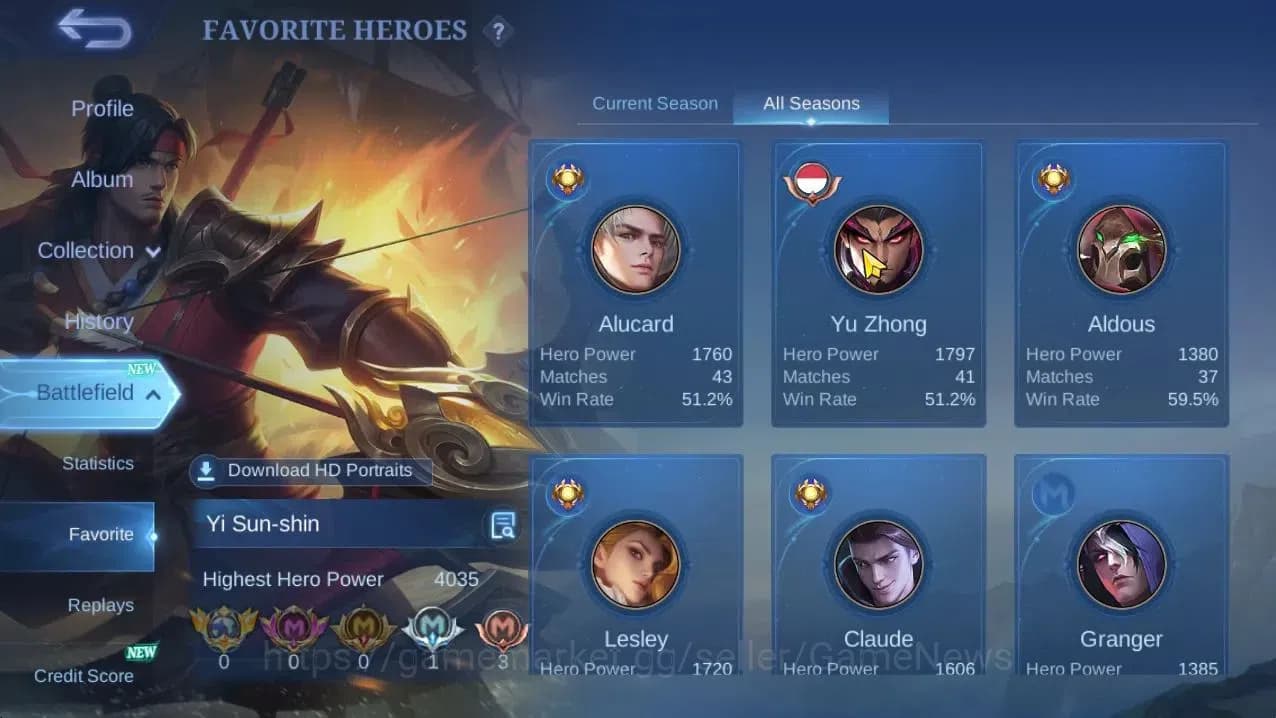 Mobile Legends: Bang Bang Accounts Hero 67|Skin 79|High Glory 56|Dragon T[Lancelot,Li image 11