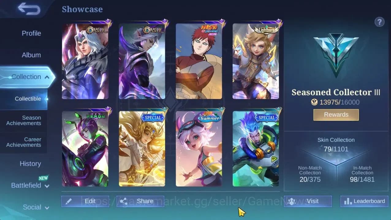 Mobile Legends: Bang Bang Accounts Hero 67|Skin 79|High Glory 56|Dragon T[Lancelot,Li image 3