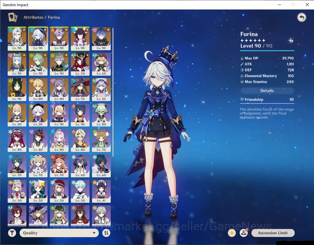 Genshin Impact Accounts ASIA|AR58|Prime Team Flins|9Limited+3(*5Wep)|Chasc image 3