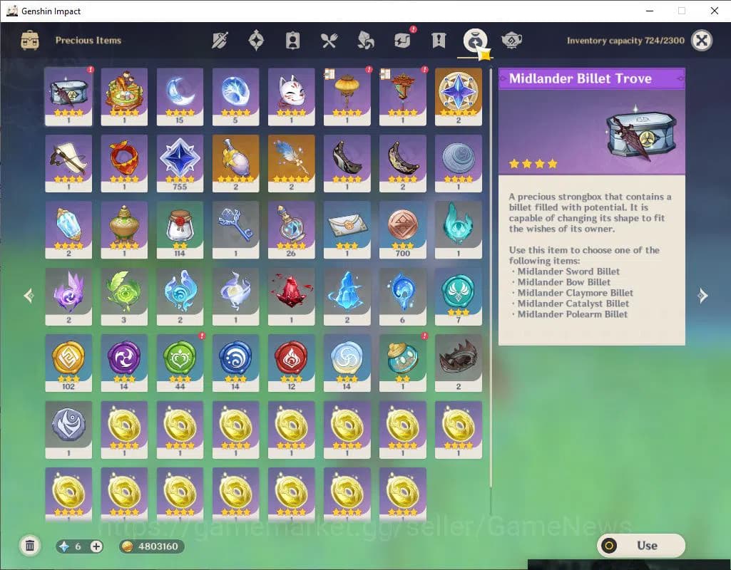 Genshin Impact Accounts Asia|AR56|Arle hypercarry|7 Limited +2(*5WEP)|Arle image 12