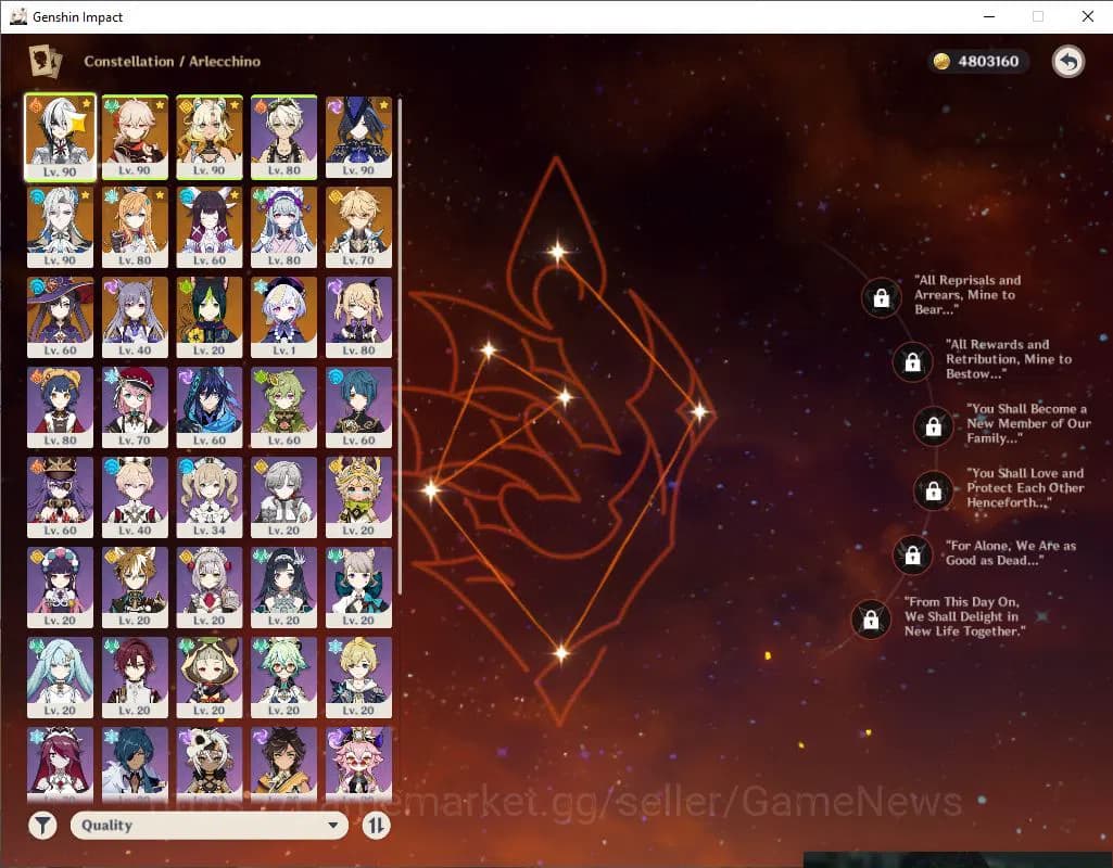 Genshin Impact Accounts Asia|AR56|Arle hypercarry|7 Limited +2(*5WEP)|Arle image 3