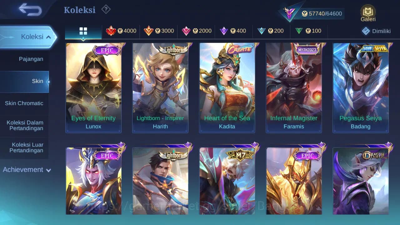 Mobile Legends: Bang Bang Accounts GLOBAL Hero 132 Skin 250 | Zodiac Helcurt | Create image 8