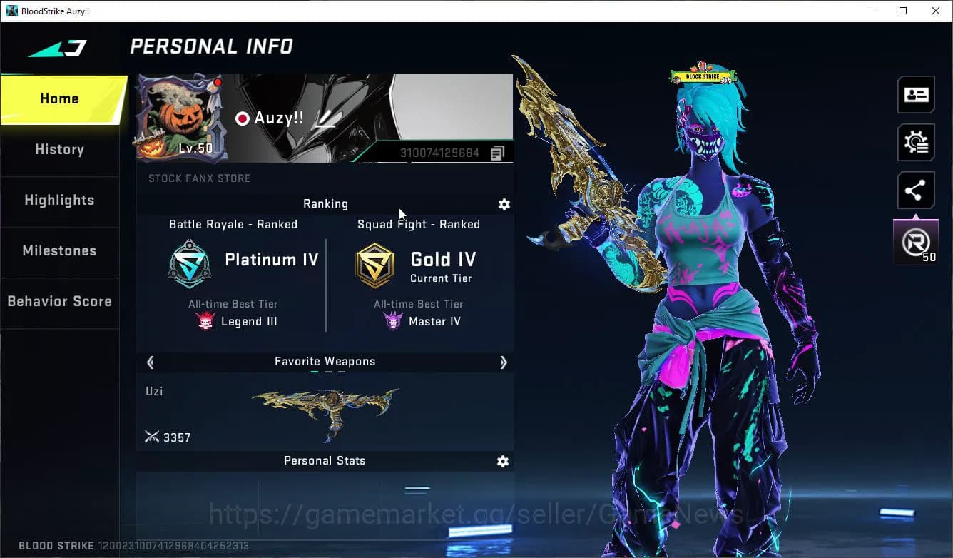 Blood Strike Accounts ASIA|ETERNAL Lv2 UZI-StarChaser+MELE TalonKnife,BL image 1