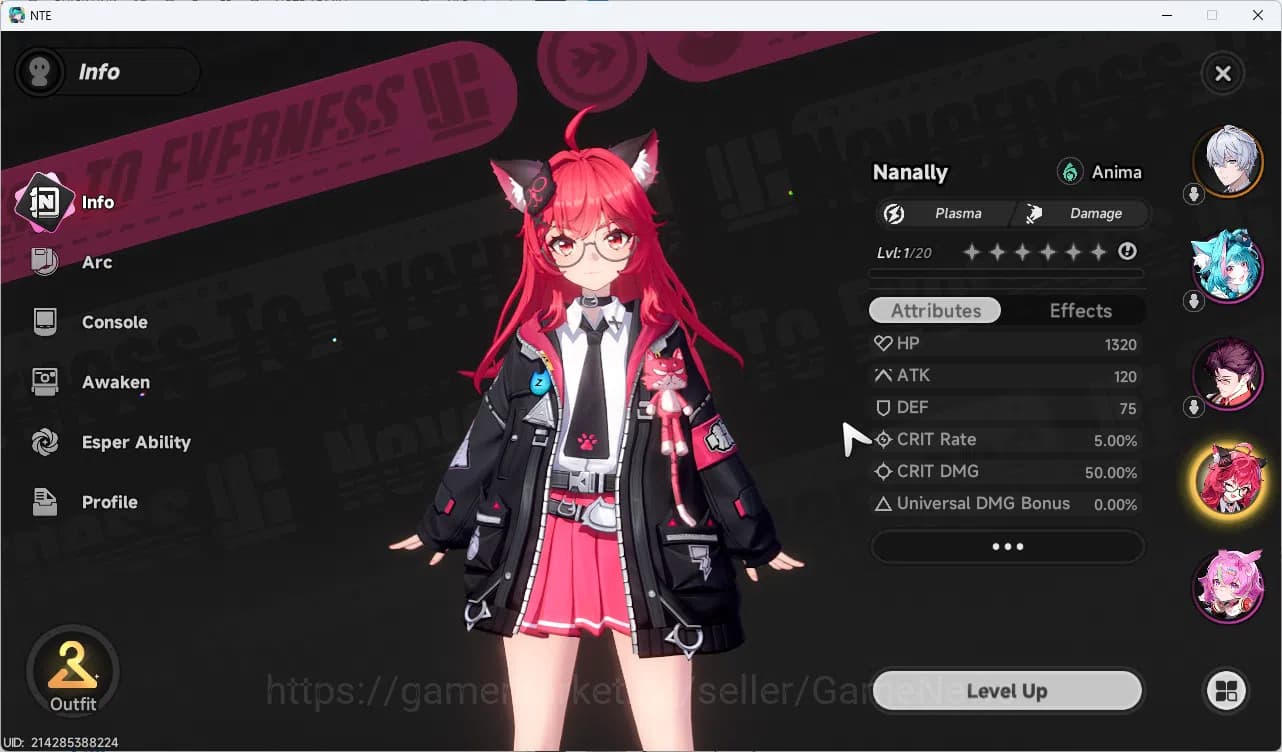 Neverness to Everness Accounts Server NA|HL 3|Fresh Starter 1 SSR Limited Nanally image 2