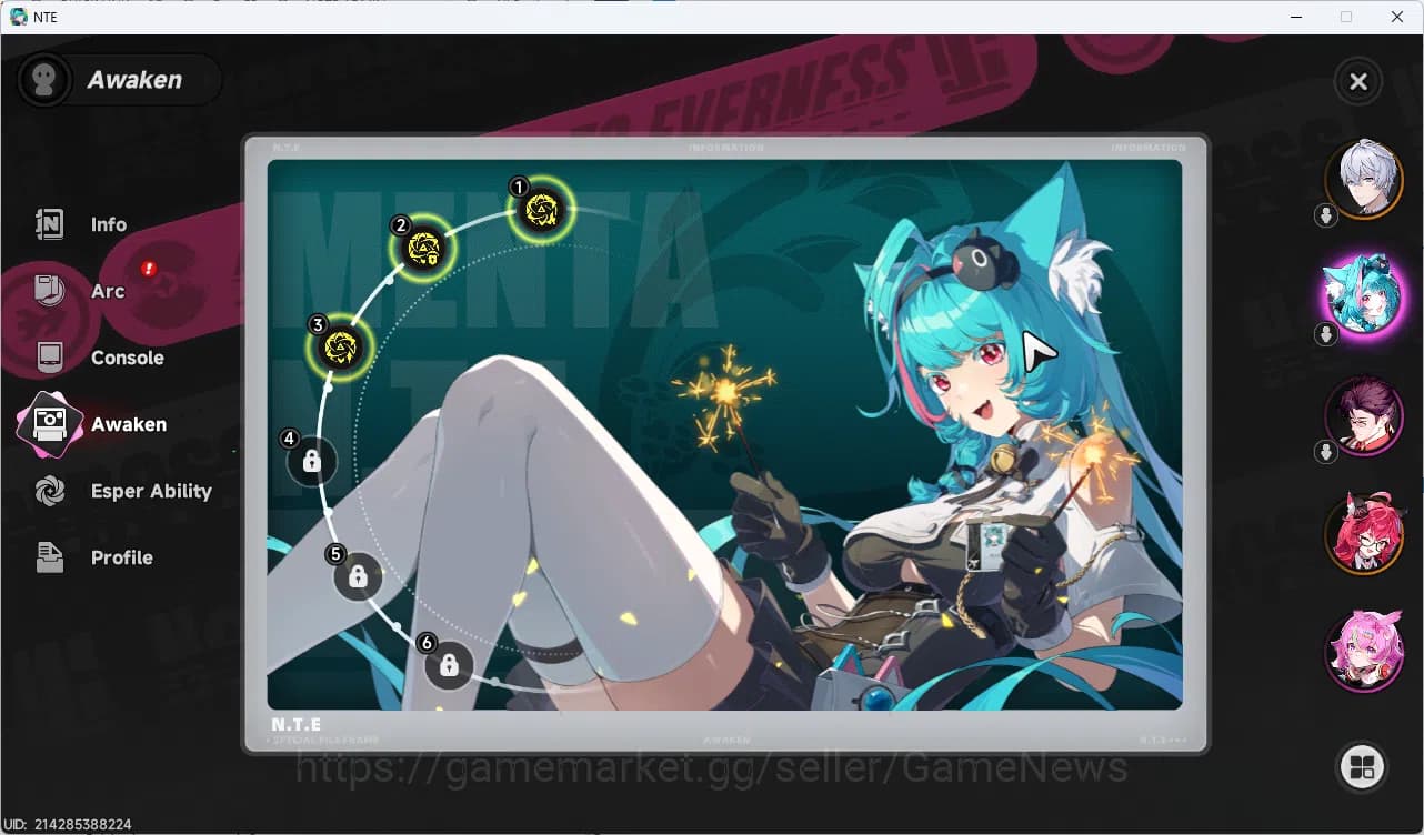 Neverness to Everness Accounts Server NA|HL 3|Fresh Starter 1 SSR Limited Nanally image 3