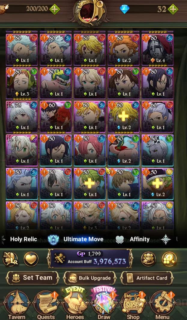 The Seven Deadly Sins: Grand Cross Accounts ASIA|3,9M CC|1 LR,7 UR+Many Collab |Elizabeth,ODK3 image 6