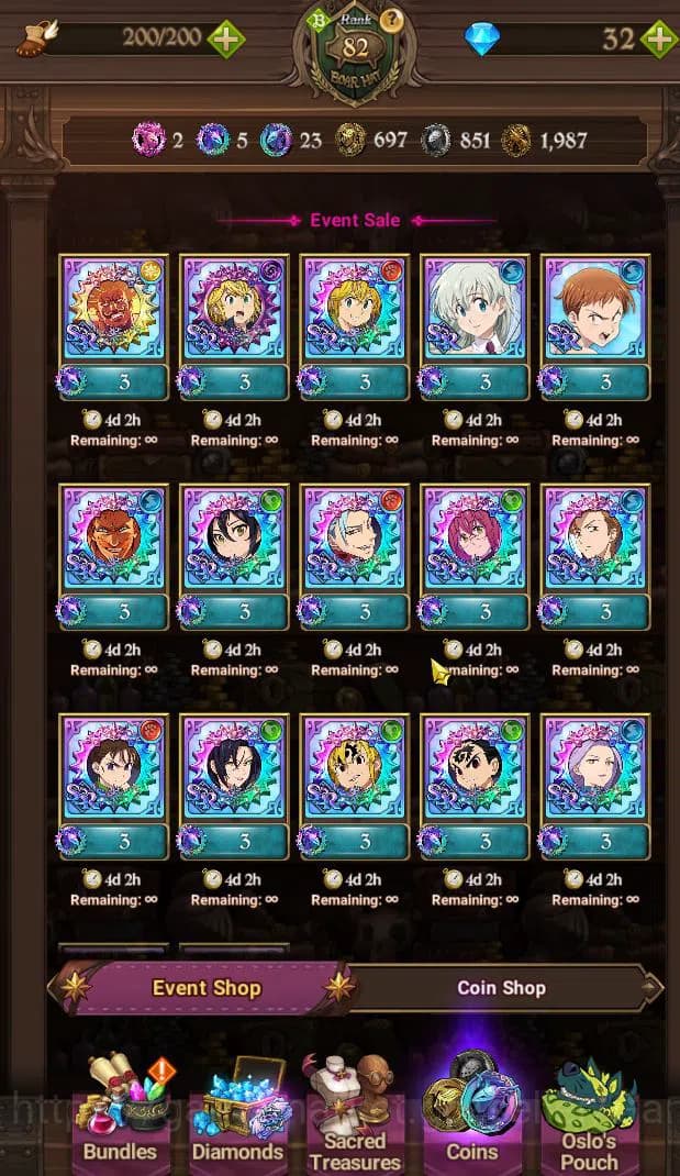 The Seven Deadly Sins: Grand Cross Accounts ASIA|3,9M CC|1 LR,7 UR+Many Collab |Elizabeth,ODK3 image 8