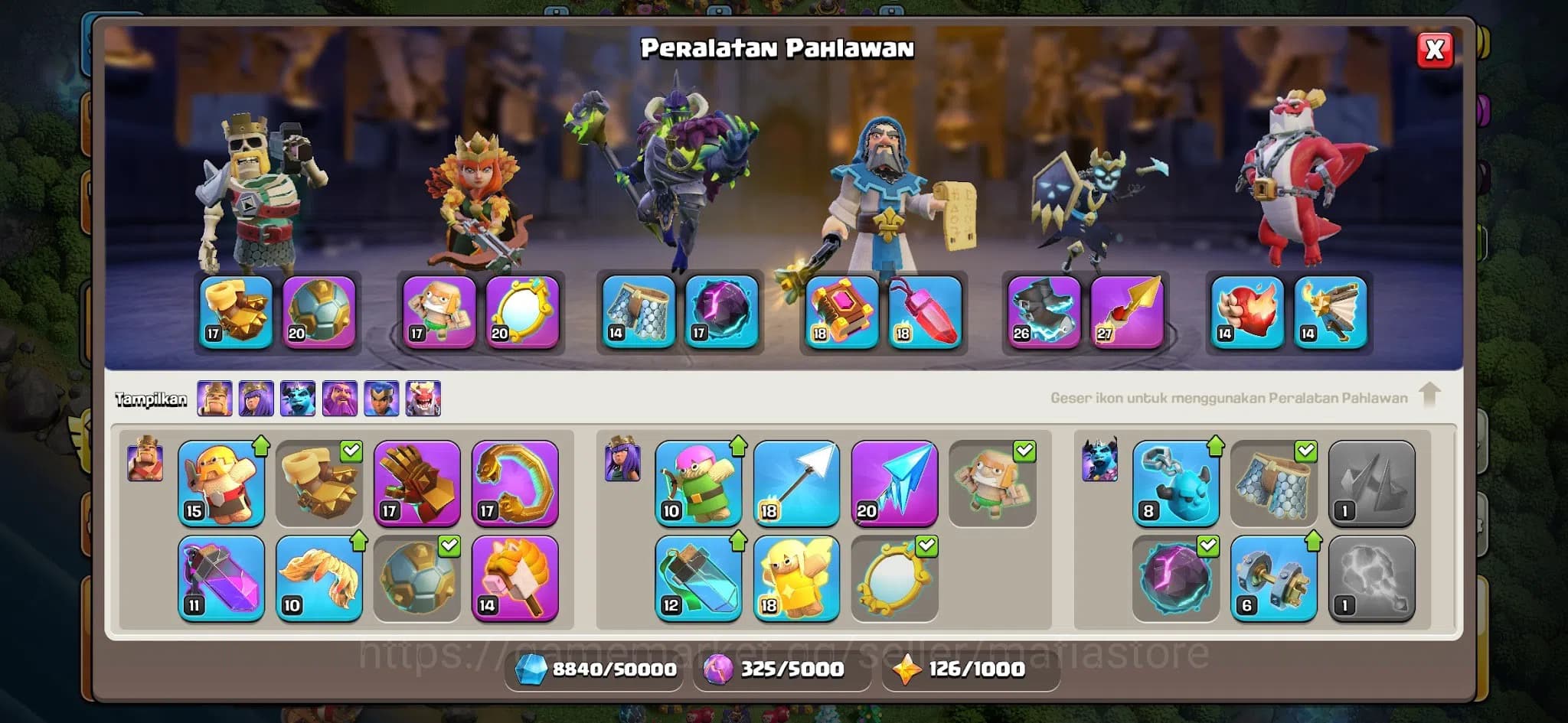 Clash of Clans Accounts HIGH-END TH16 GW66 AQ82 RC40 BK80. Epic Equip: See image 15