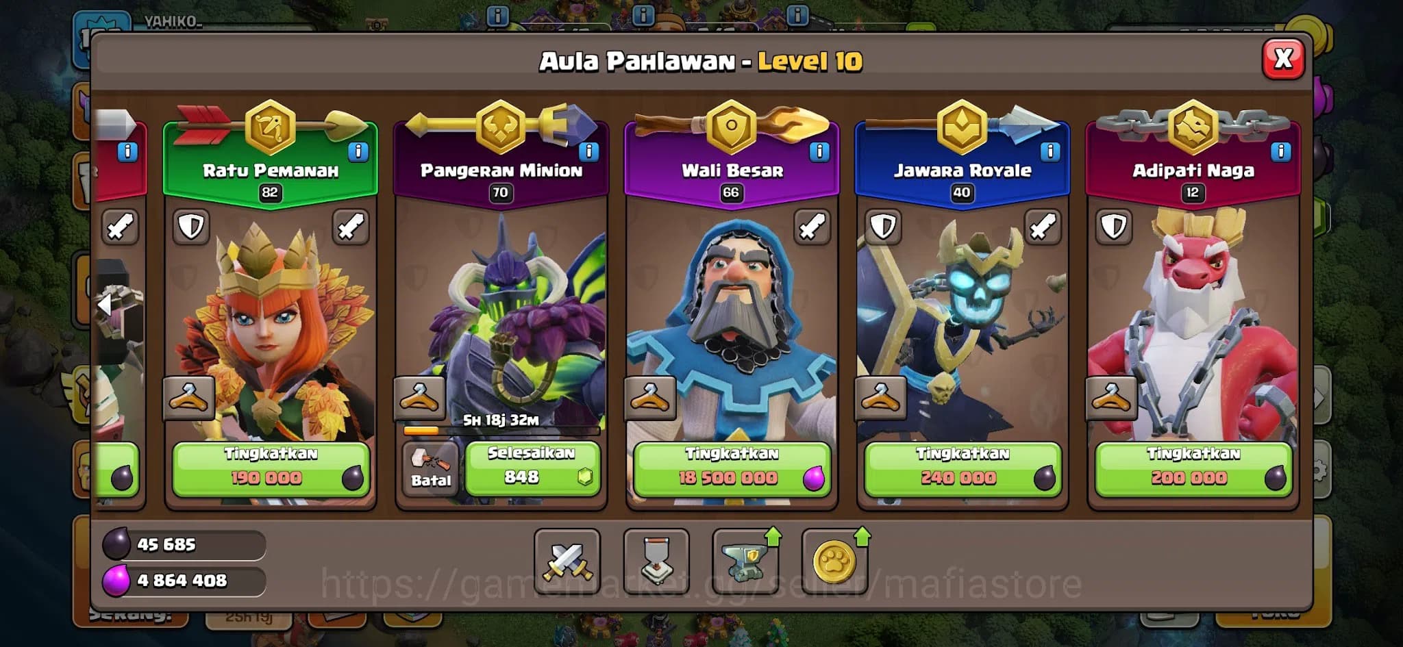 Clash of Clans Accounts HIGH-END TH16 GW66 AQ82 RC40 BK80. Epic Equip: See image 8
