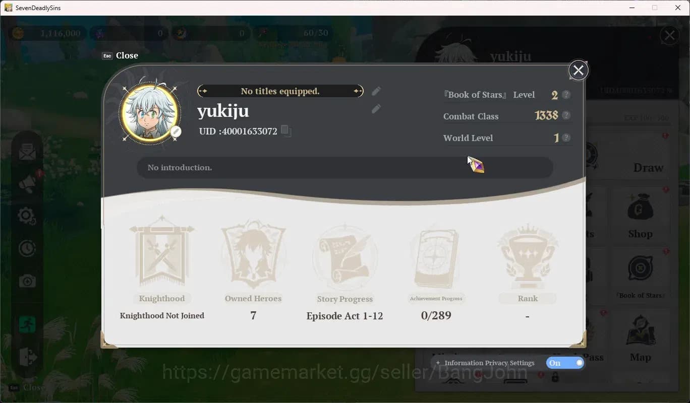 The Seven Deadly Sins: Origin Accounts EUROPE|Fresh Starter Lvl 2|3 SSR|Clotho,Jericho,Gu image 5