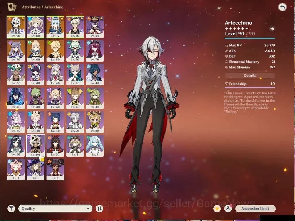 Genshin Impact Accounts Asia|AR 55|2 Limit +1(*5WEP)|Arlecchino,Ineffa|MC image 3
