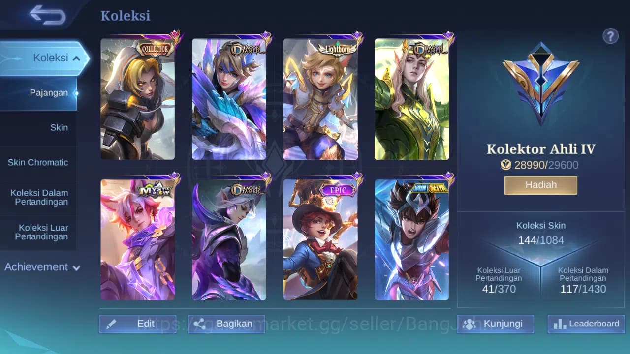 Mobile Legends: Bang Bang Accounts Hero 90 Skin 144 | Lightborn Harith | Seiya Badang image 10