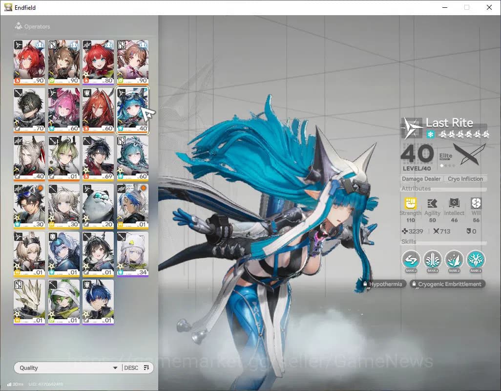 Arknights: Endfield Accounts ASIA|Lv 56|SSR 7(3Limit) [Laevatain,Gilberta,yvonn image 7