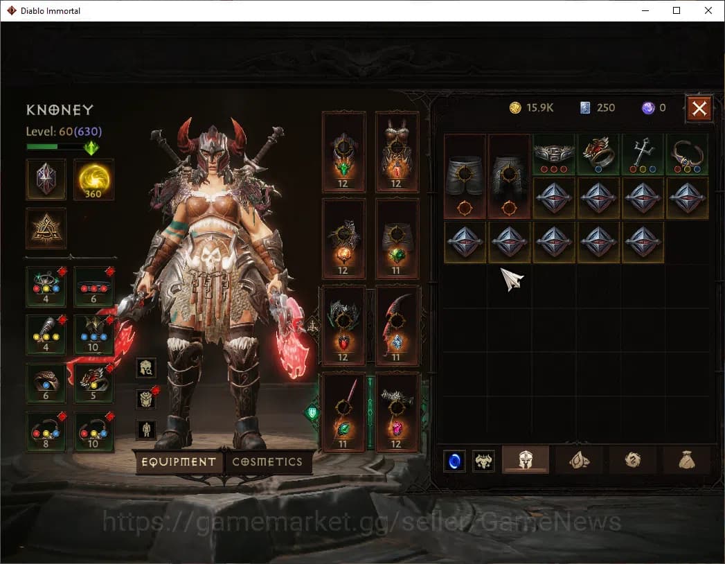 Diablo Immortal Accounts SEA-Vasily|CS ON|Lv60(630)|Barbarian|CR 36k|Reso 3 image 5