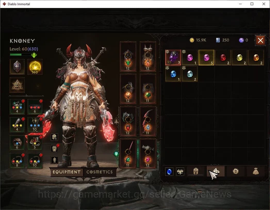Diablo Immortal Accounts SEA-Vasily|CS ON|Lv60(630)|Barbarian|CR 36k|Reso 3 image 6