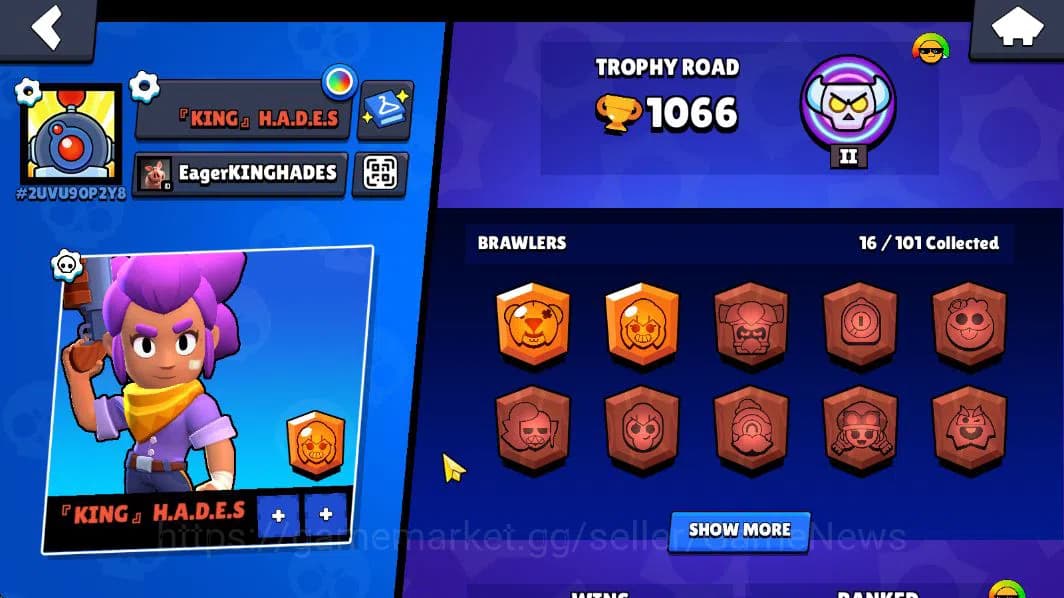 Brawl Stars Accounts 1066 Trophy |16 Brawlers 3 MAX Lvl (Shelly,Emz,Tru image 3