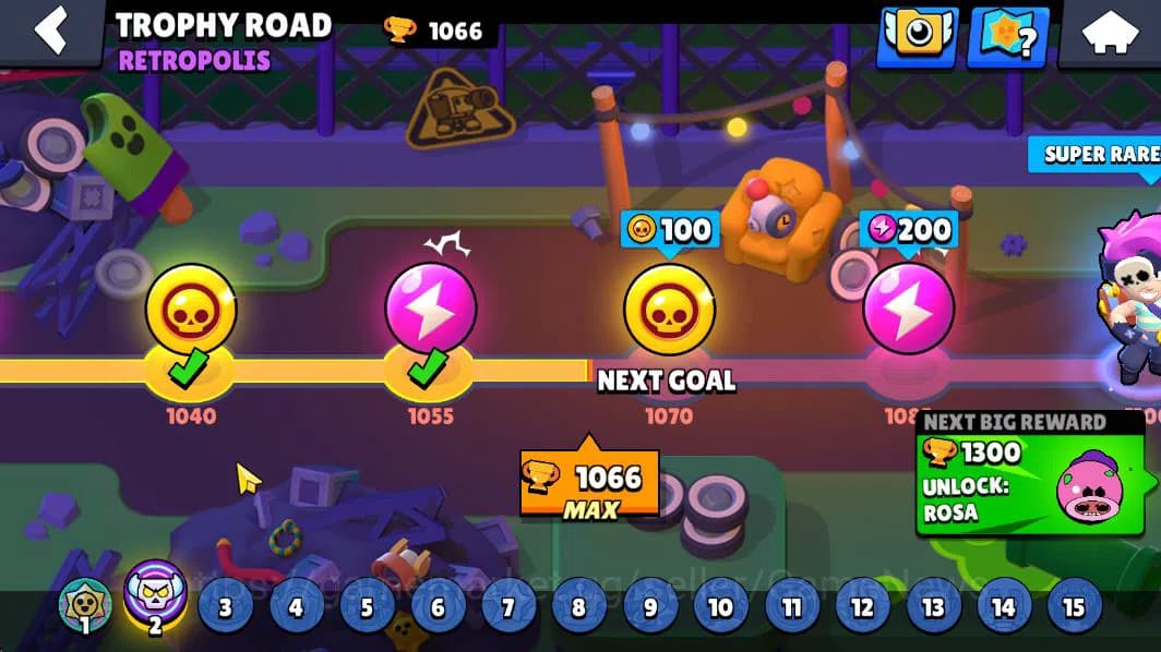 Brawl Stars Accounts 1066 Trophy |16 Brawlers 3 MAX Lvl (Shelly,Emz,Tru image 6