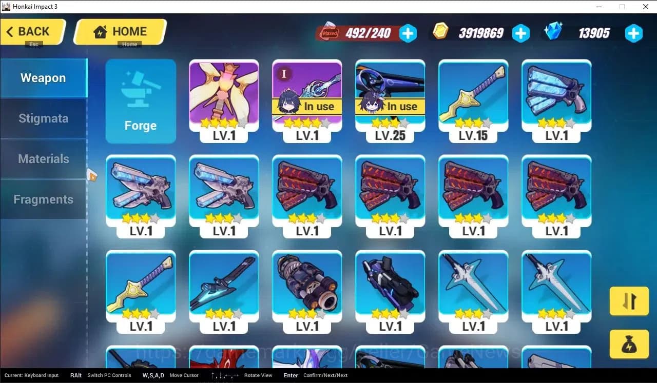 Honkai Impact 3rd Accounts SEA Lvl 23|Starter|13905 Crystal|1 Full Set (Raide image 3