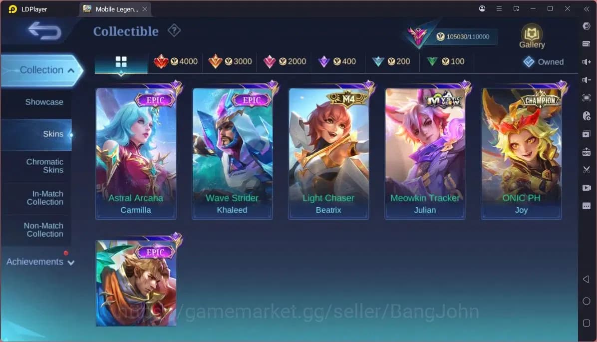Mobile Legends: Bang Bang Accounts GLOBAL Hero 132 Skin 356|Legend Gusion|Prime Grang image 1
