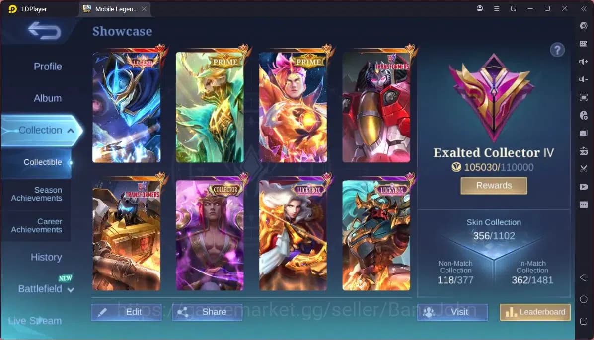 Mobile Legends: Bang Bang Accounts GLOBAL Hero 132 Skin 356|Legend Gusion|Prime Grang image 16