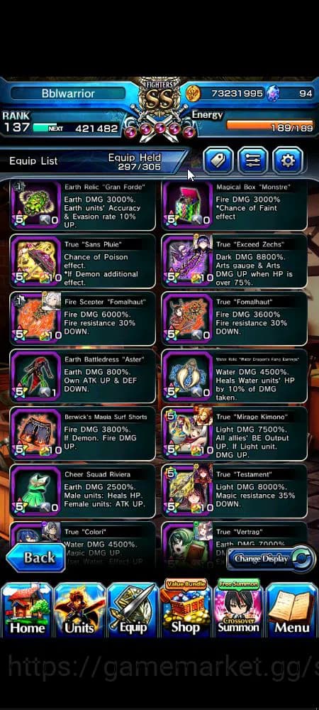 Grand Summoners Accounts Global|Rank 137|3 sp art+31 Ascend|[Roy,Inumuta,Is image 11