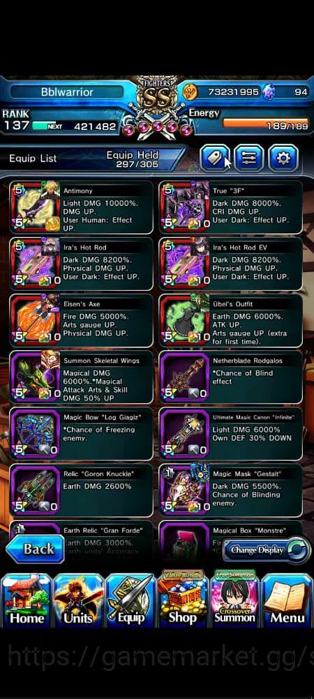 Grand Summoners Accounts Global|Rank 137|3 sp art+31 Ascend|[Roy,Inumuta,Is image 12