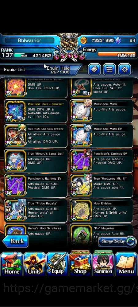 Grand Summoners Accounts Global|Rank 137|3 sp art+31 Ascend|[Roy,Inumuta,Is image 3