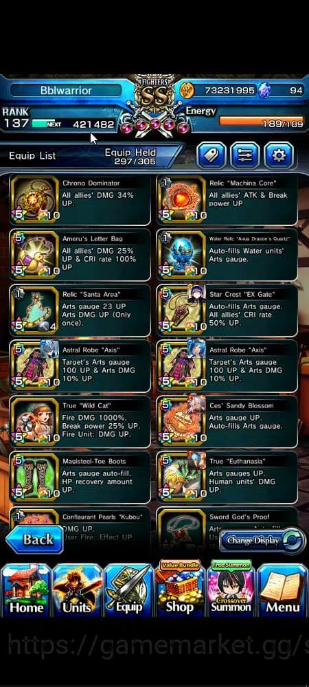 Grand Summoners Accounts Global|Rank 137|3 sp art+31 Ascend|[Roy,Inumuta,Is image 4