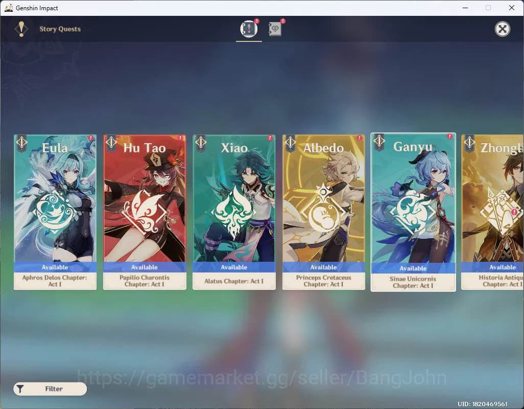 Genshin Impact Accounts ASIA|AR 41|1 limit| Chasca, Keqing,etc|MC Female|C image 15