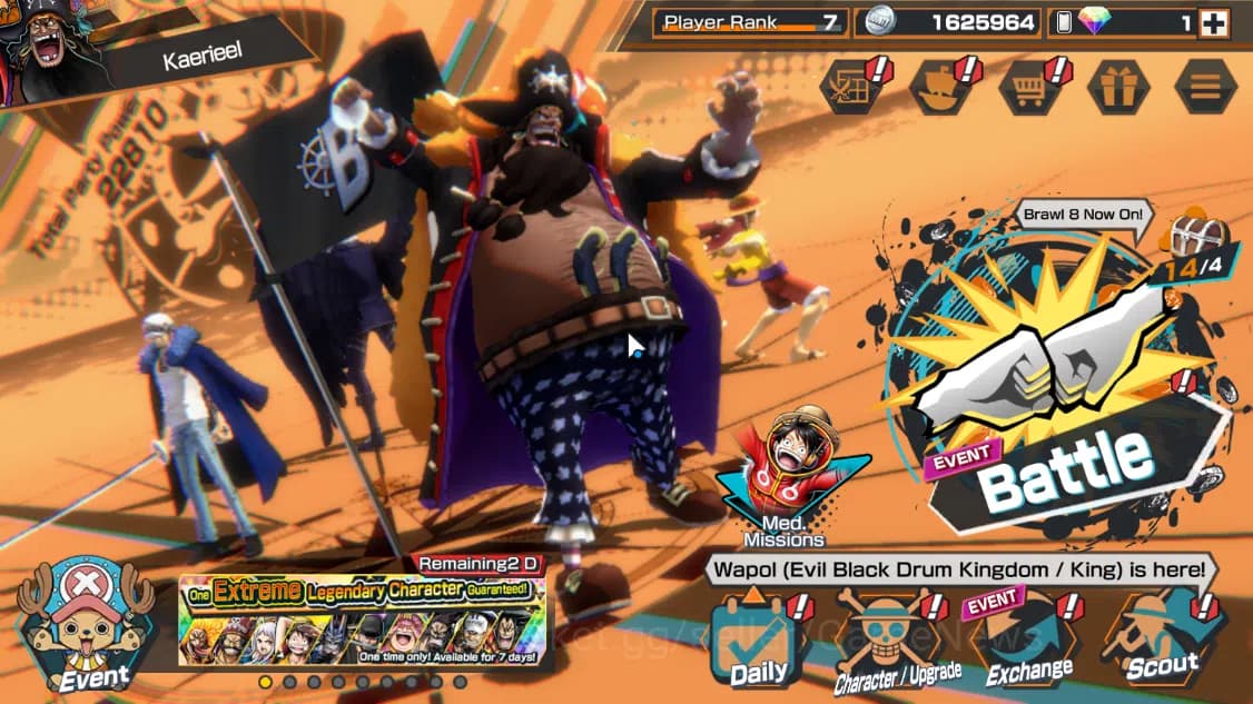 One Piece Bounty Rush Accounts Global|5EX|AKP King,MWD Luffy,BMO Kaido,T4Emperor image 1