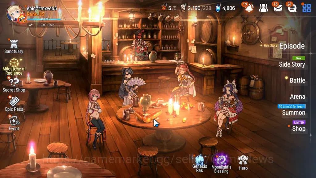 Epic Seven Accounts GLOBAL UNVERIF|4 ML(SB Aramintha,SOT Snow,BM Haste image 1