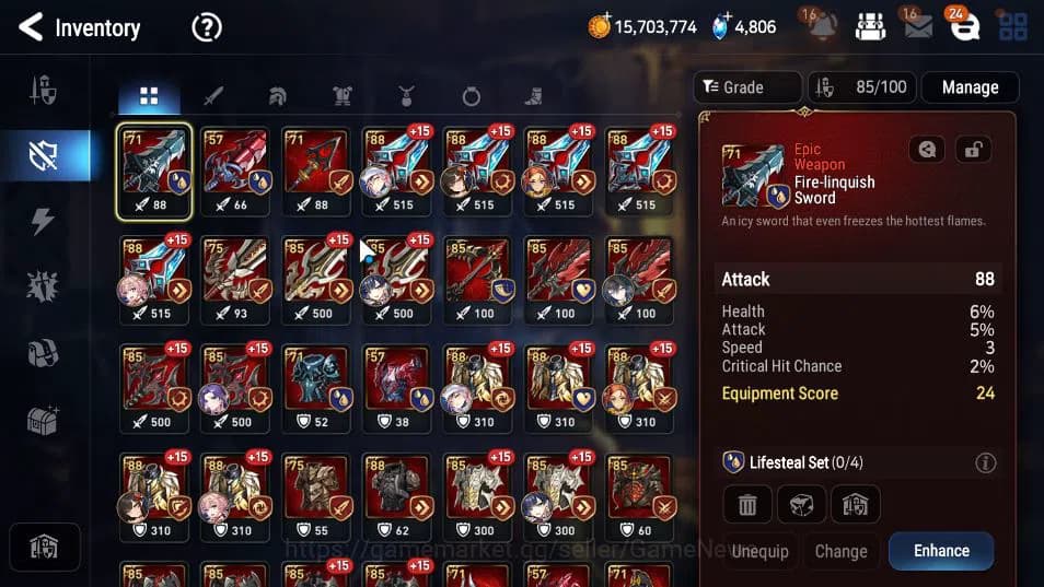 Epic Seven Accounts GLOBAL UNVERIF|4 ML(SB Aramintha,SOT Snow,BM Haste image 12