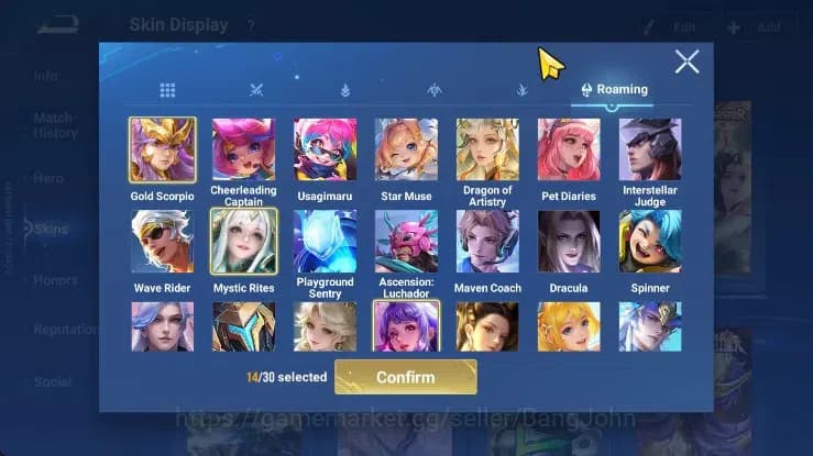 Honor of Kings Accounts Global HR112 SK230 |1 Mythic Stone|Conan Marcopolo image 11
