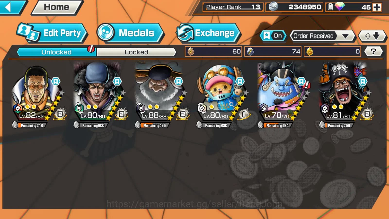 One Piece Bounty Rush Accounts Global | 4EX | 4Emperor teach ,the5elder saturn ,S image 2