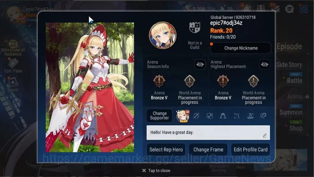 Epic Seven Accounts GLOBAL UNVERIF|New Era|Starter|2 ML(SE Celine,TE K image 3