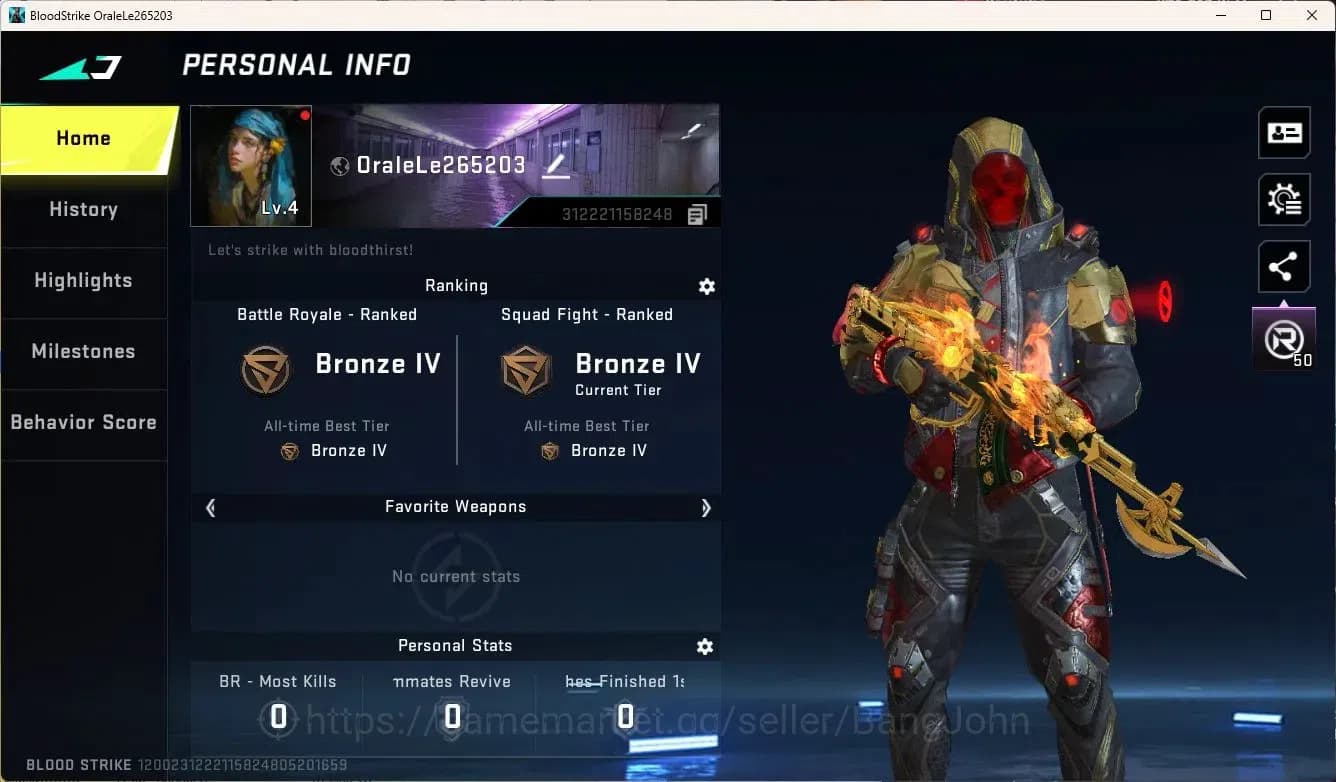 Blood Strike Accounts ASIA | 1 7DS: AK47|1 ULTRA: QBZ95|ULTRA STRIKER: E image 1