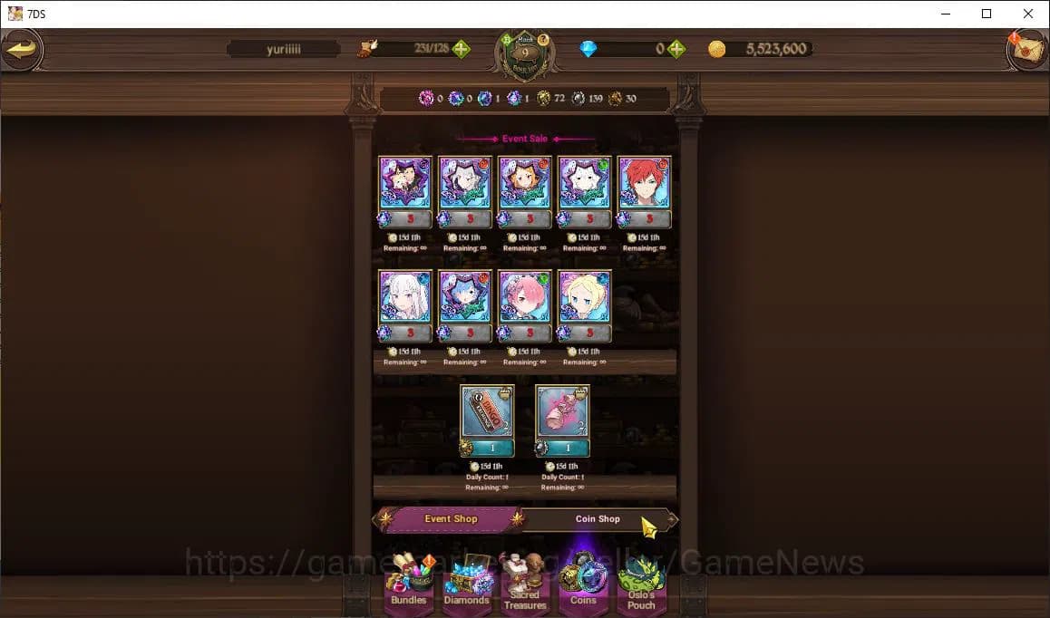 The Seven Deadly Sins: Grand Cross Accounts Global|352K CC|1 UR + Collab ReZero|Demon King Mel image 9