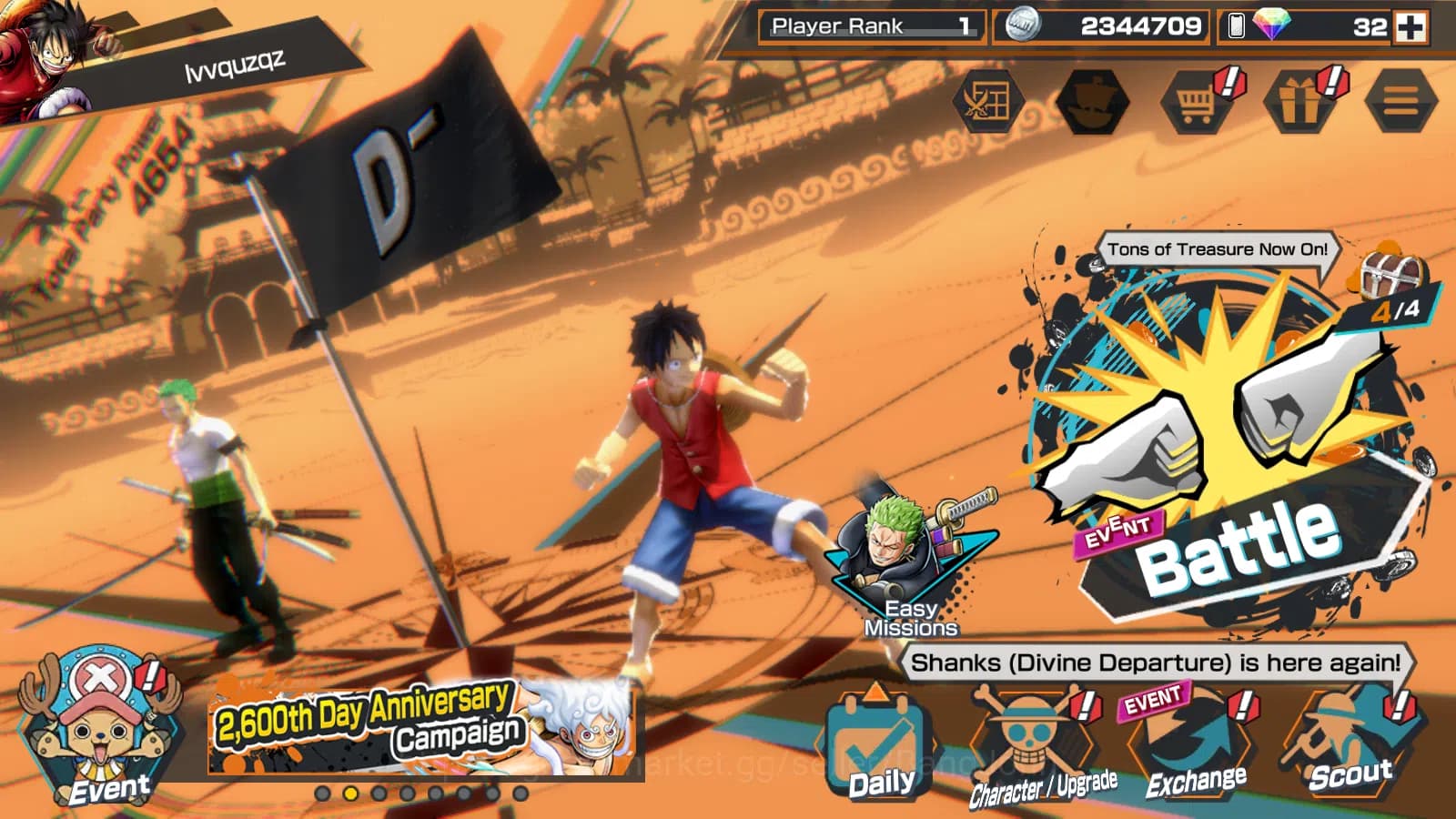 One Piece Bounty Rush Accounts Global | 3EX | 4emperor Teach,BB Kuzan,Kaido Son Y image 1