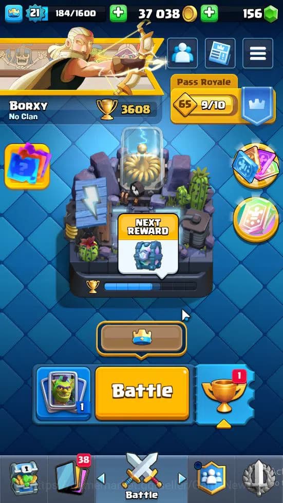 Clash Royale Accounts Lv 21|Trophy 3608|KTL 8|Card 63|1 Hero 2 EVO 2 Leg image 1